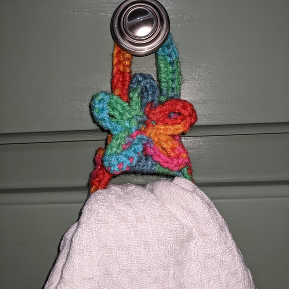 🌈NEW🏳️‍🌈 Set of 2 Crochet Hand Towel Holders HANDCRAFTED - Picture 2 of 6